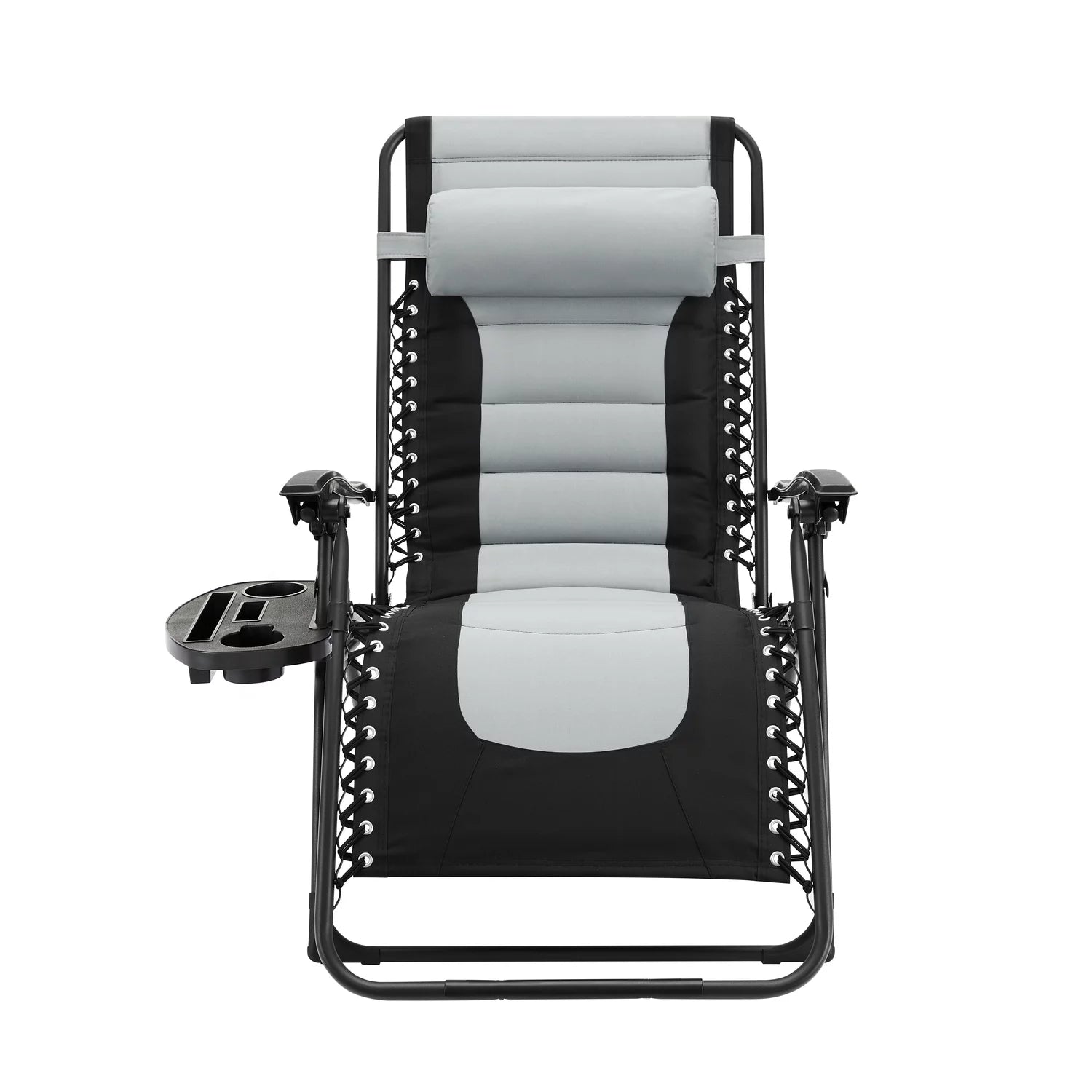 Oversized Padded Folding Lounge Chair for Outdoor Patio, Gray V21949