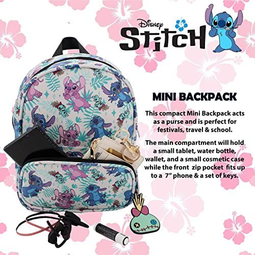 Mini Backpack Purse with Allover Print, 10.5 Inch, Faux Leather U4052
