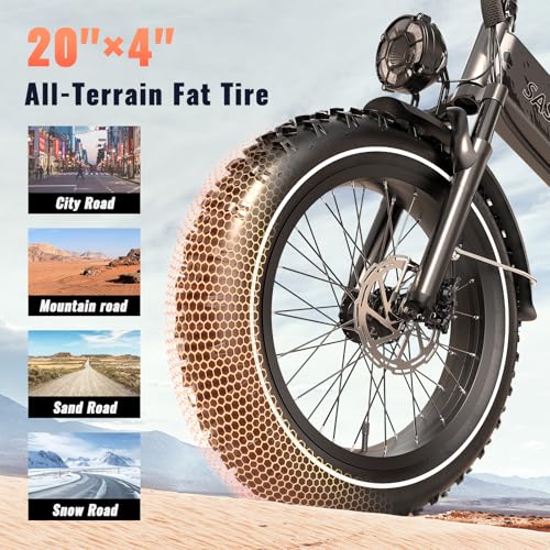 Folding Electric Bike for Adults Full Suspension, 20" Fat Tire D6225