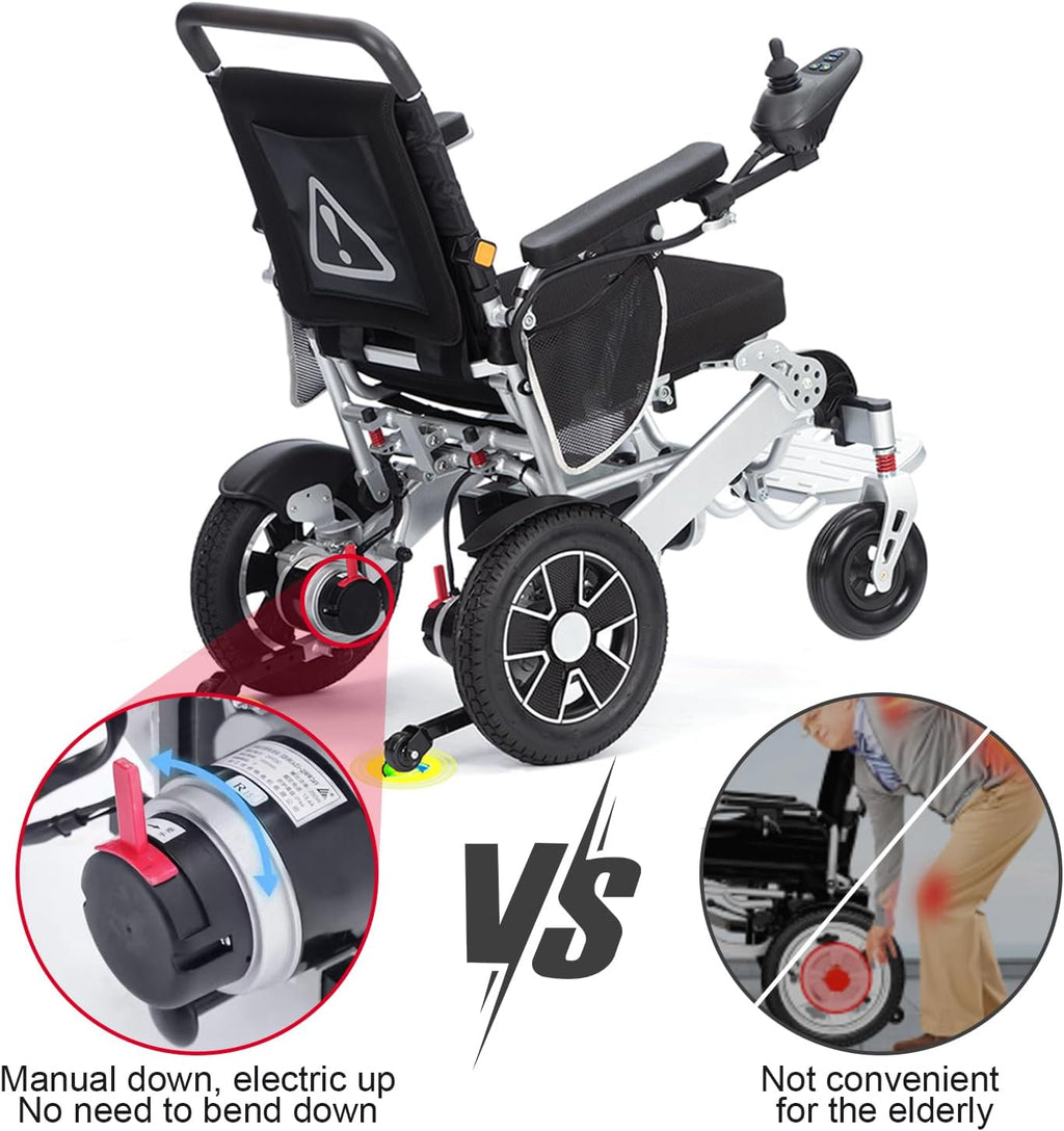 Electric Wheelchair for Adults, Lightweight Foldable, 20 Mile Range D4121