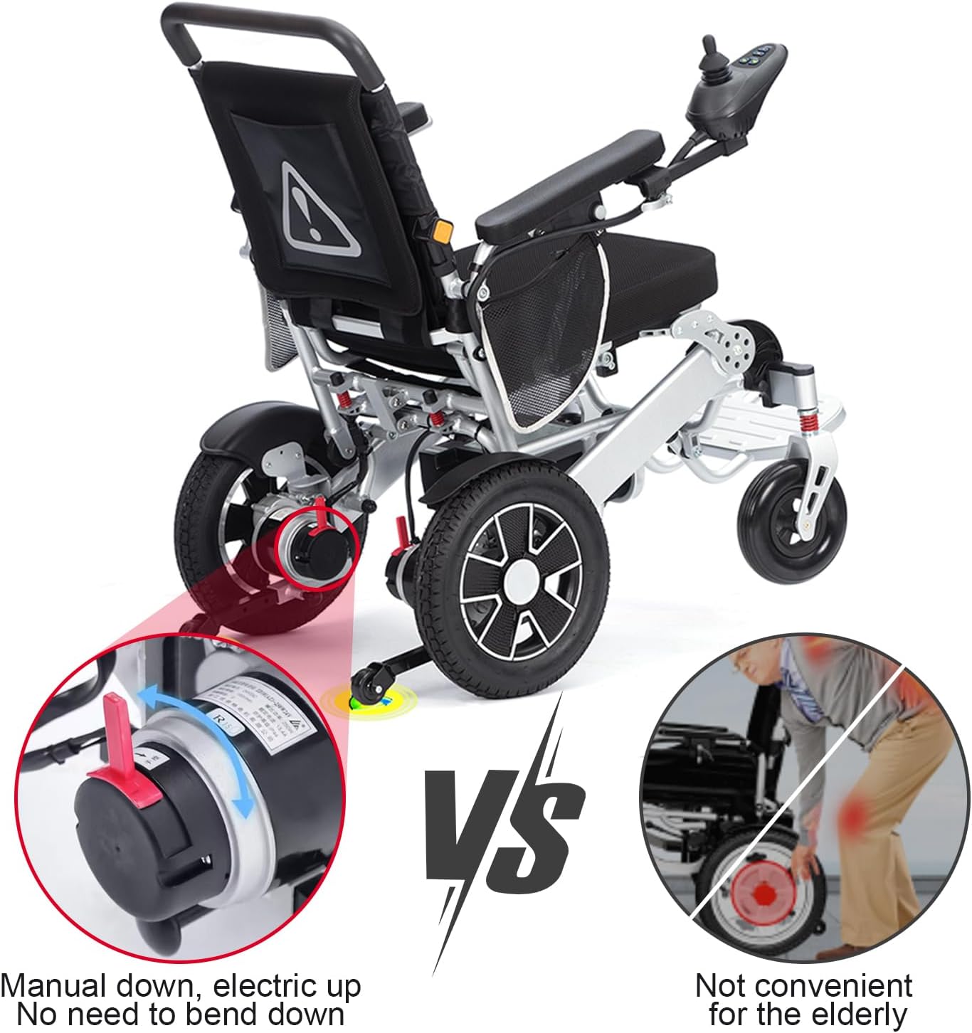 Electric Wheelchair for Adults, Lightweight Foldable, 20 Mile Range D4121