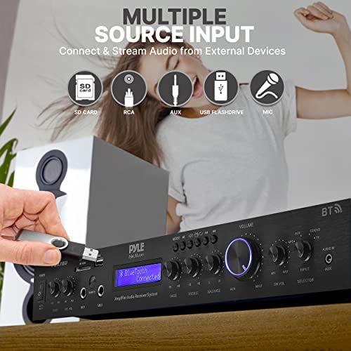 5-Channel Rack Mount Bluetooth Receiver & Home Theater Amp with Digital Display X71516