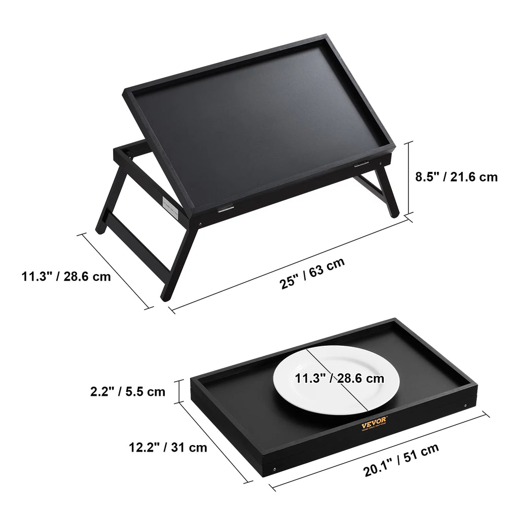Bamboo Bed Tray with Foldable Legs and Adjustable Slope K689706
