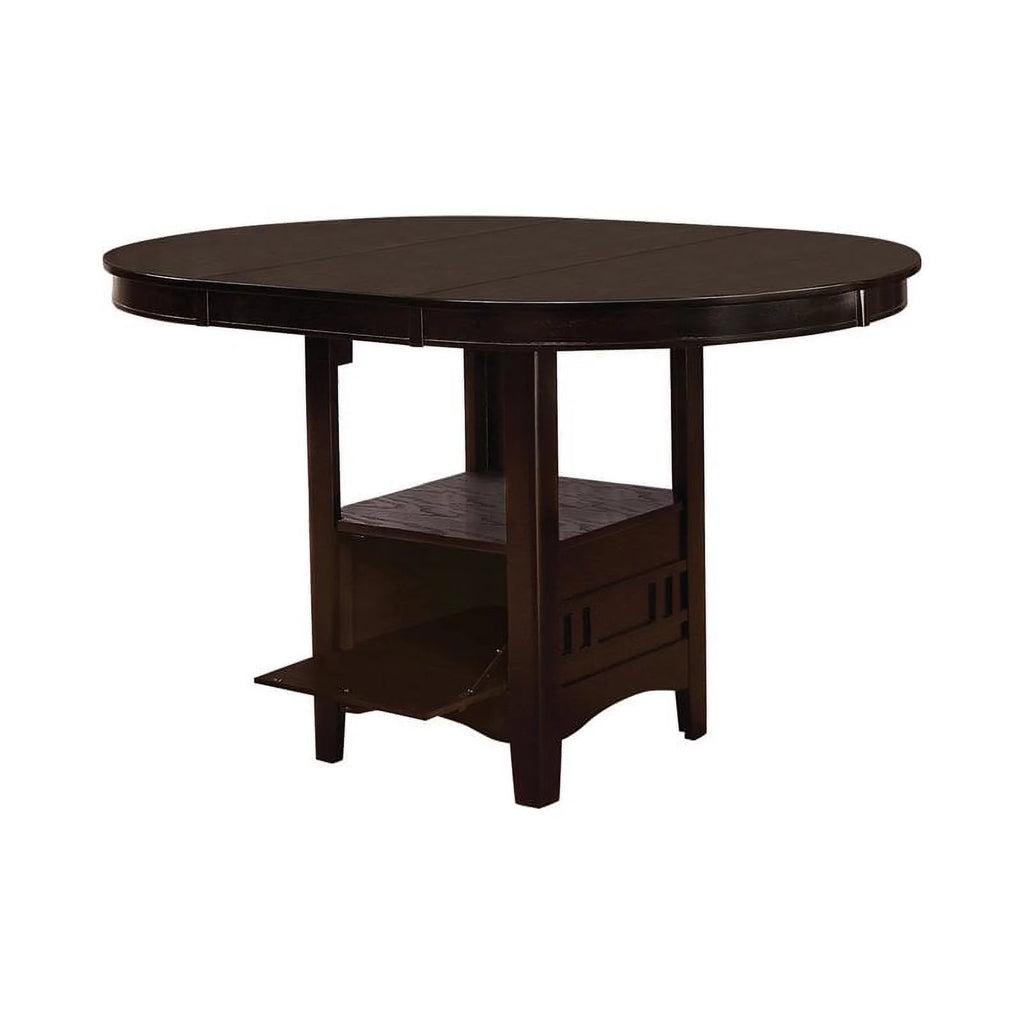5-Piece Counter Height Dining Room Set Espresso and Black S1128