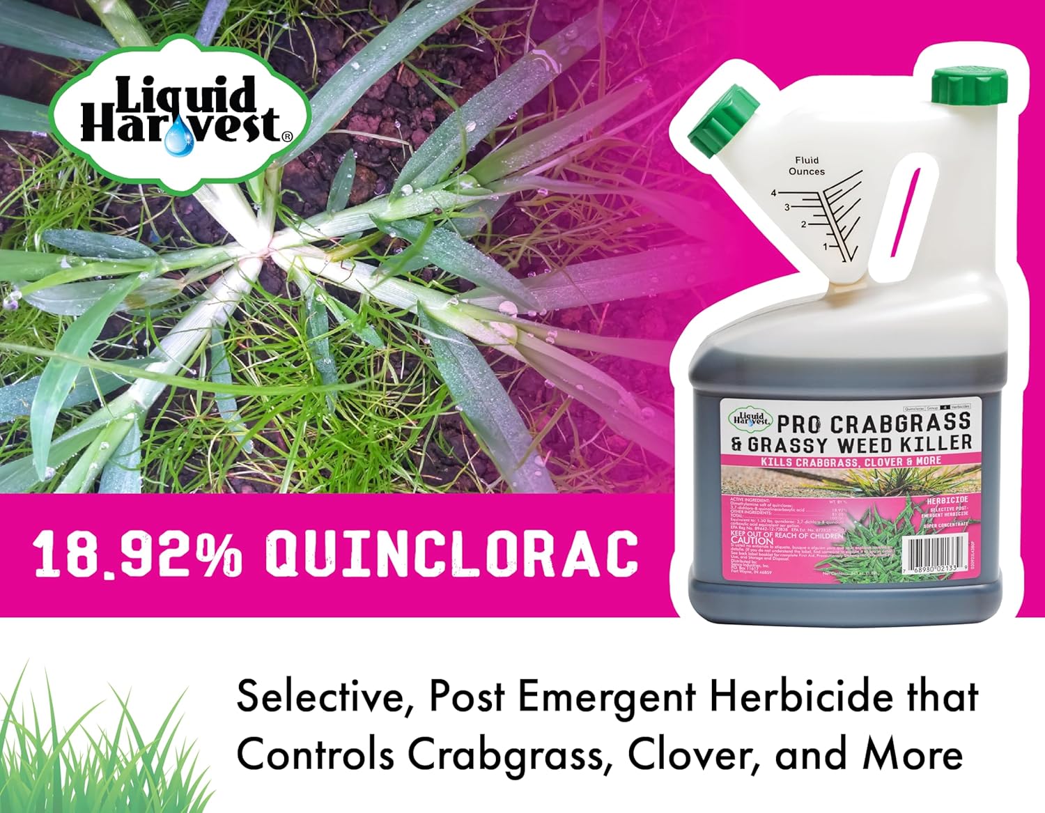 Crabgrass & Grassy Weed Killer Concentrate, 64 oz Y5176