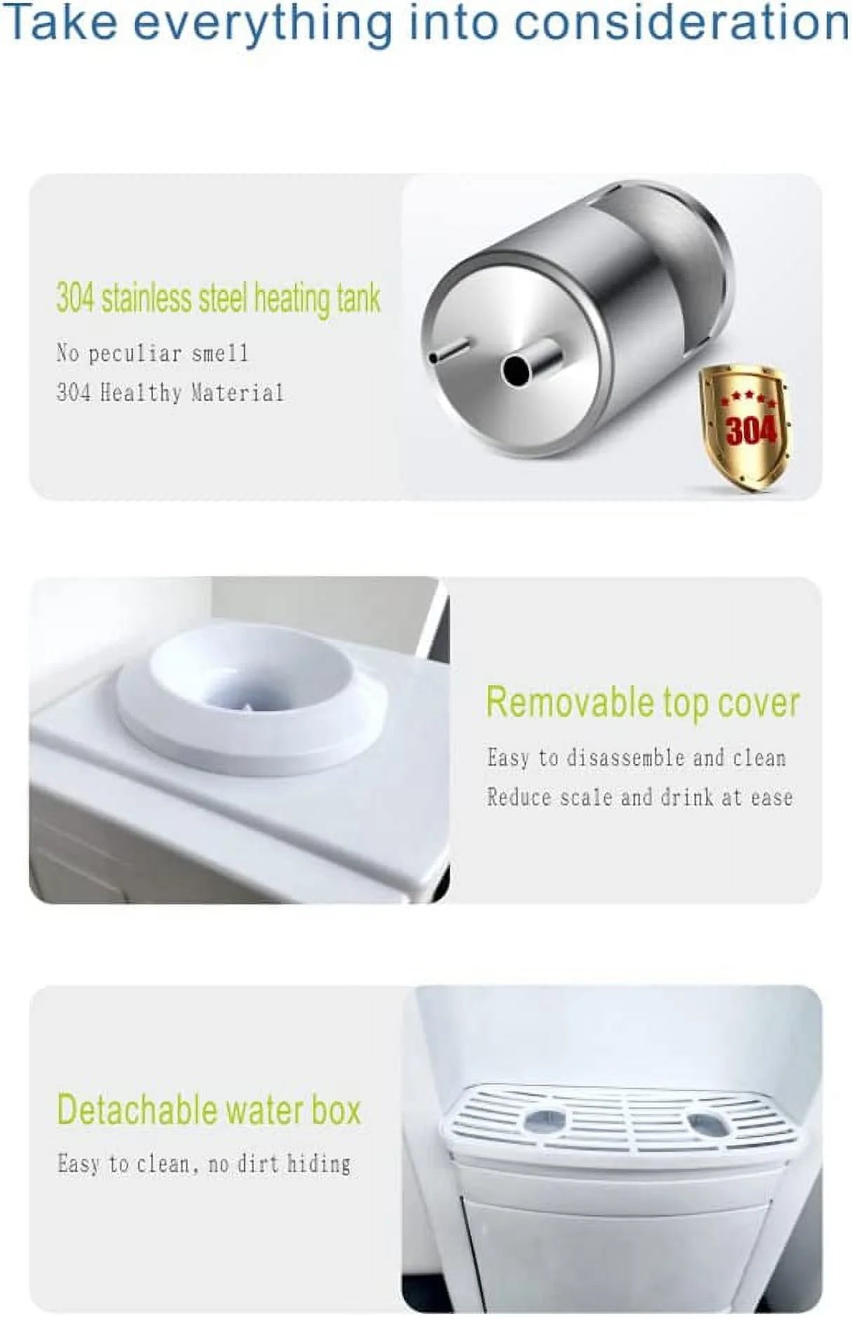 Hot & Cold Water Dispenser with Child Safety Lock, Top-Loading, White K439