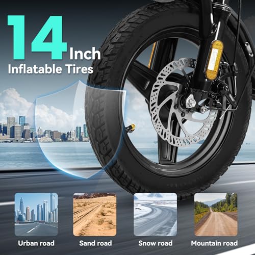 Foldable Electric Bike for Adults, 560W Motor, 48V Battery, 24MPH J5055
