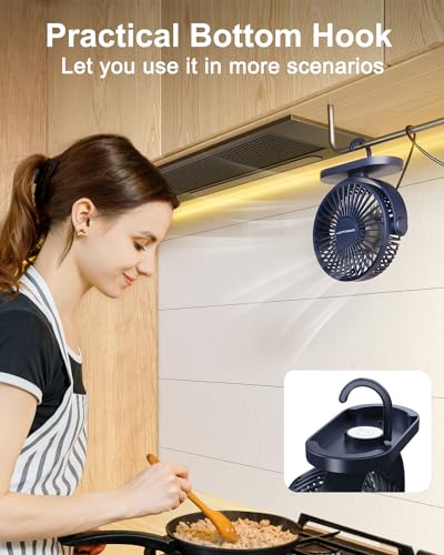 USB Desk Fan Small Quiet - 3 Speeds Mini Personal Portable Fan 360° Rotation Adjustable, 5 Inch Office Table Cooling Gadgets on Desktop A3952