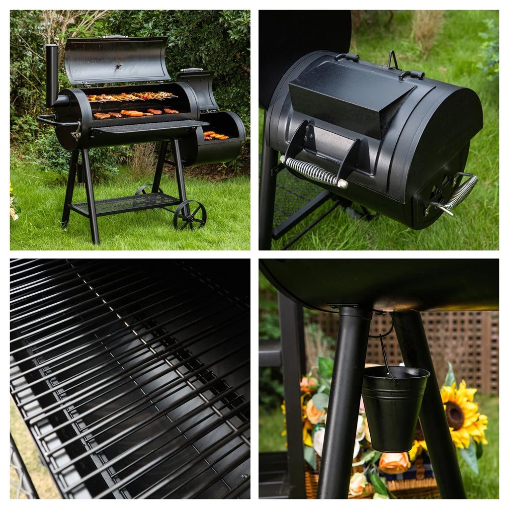 Charcoal Grill with Offset Smoker, Extra Large BBQ U7560