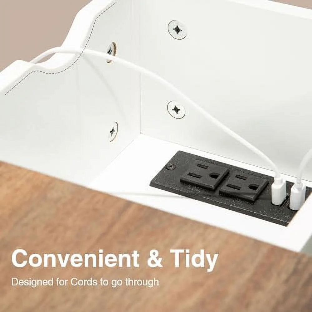 Narrow End Table with Charging Station and USB Ports G1258