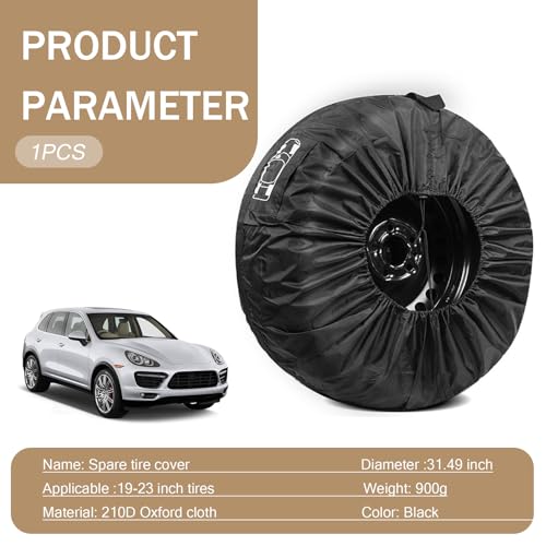 Car Spare Tire Cover, Dust and Scratch-Proof, Universal Fit with Pocket and Handle L95760