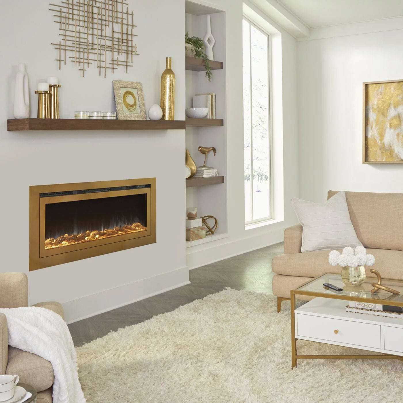 Recessed Smart Electric Fireplace 50" Z1900