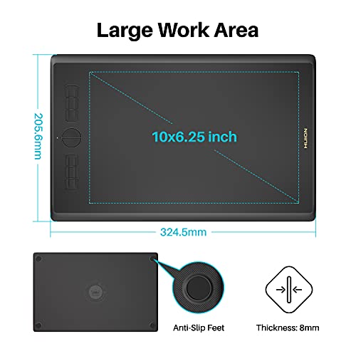 Drawing Tablet with Battery-Free Stylus 8192 Pressure Sensitivity for Digital Art, Painting & Design B5714