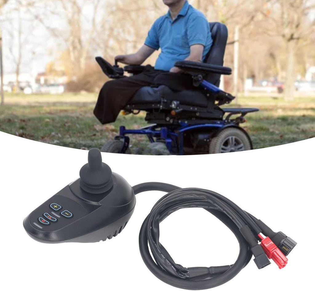 Wheelchair Joystick Controller, 4 Keys, Adjustable Speed and Brake, 24V DC S7589