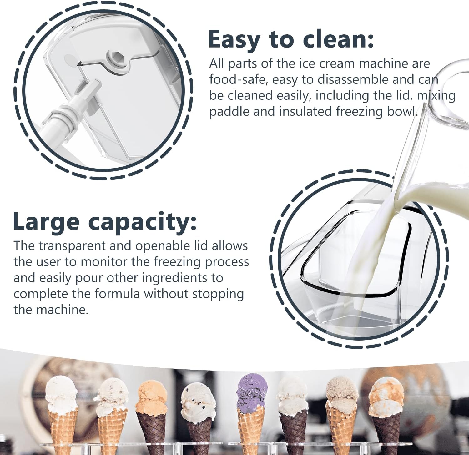 Ice Cream Maker, Electric Soft Serve Machine, 1.5 Quart Frozen Yogurt R598550