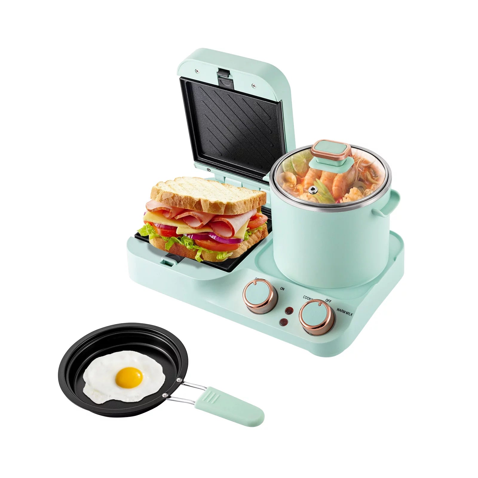 3 in 1 Breakfast Station with Frying Pan and Non-stick Plate N4833