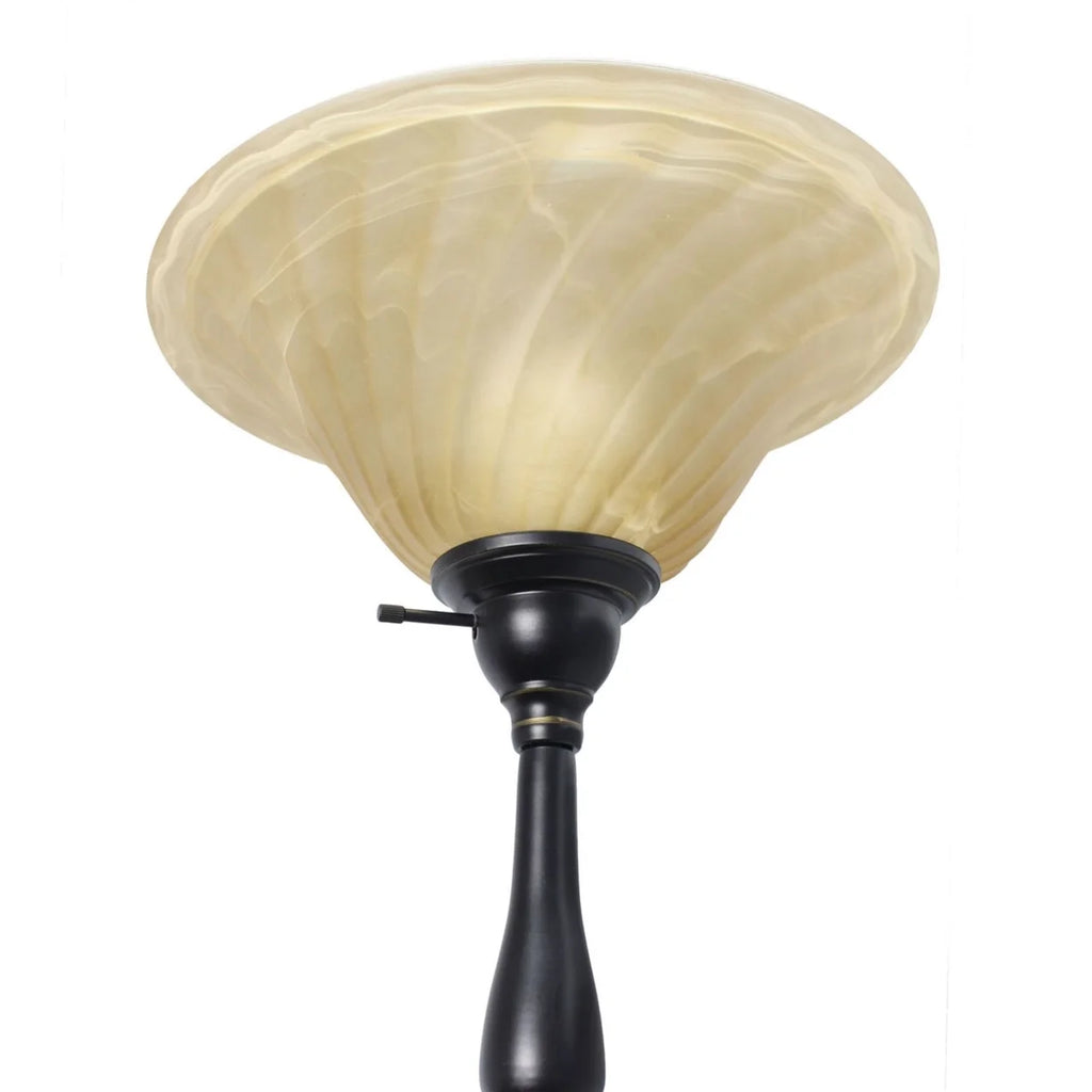 3 Light Floor Lamp with White Scalloped Glass Shades I80223