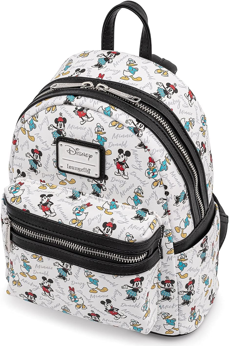Disney Mickey Minnie Mouse Donald Daisy Mini Backpack Handbag White F4390