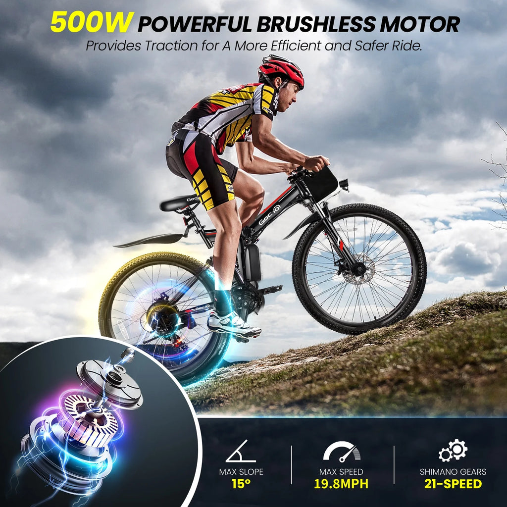 Foldable Electric Bike 500W 26" 48V Full Suspension for Adults G202633