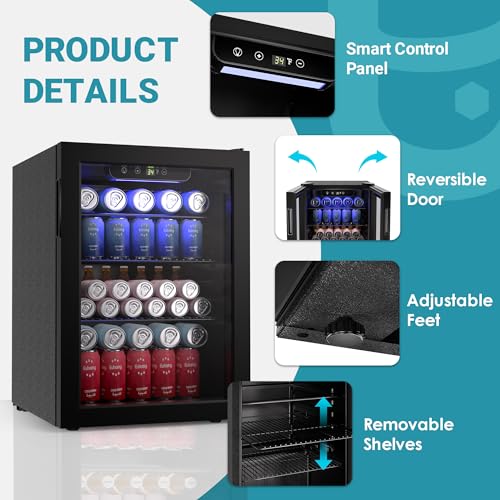 Mini Fridge with Glass Door for Beverages, 2.7 cu.ft X73062