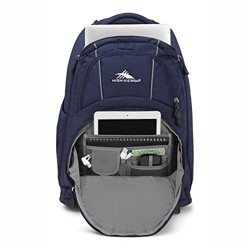 Wheeled Laptop Backpack, Navy, 20.5 x 13.5 x 8-Inch E925452