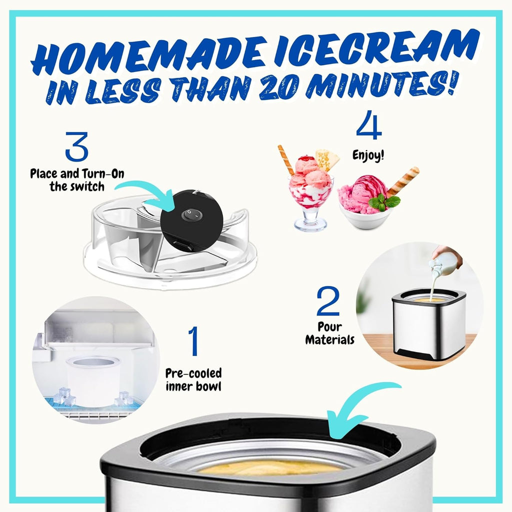 Soft Serve Ice Cream Maker with Scooper for Home X340044