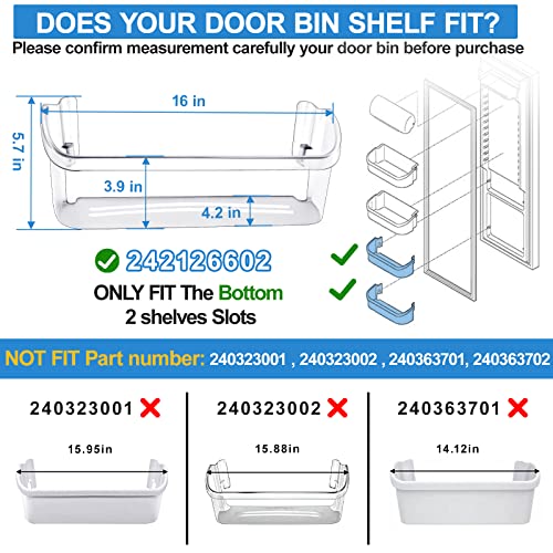 Refrigerator Door Bin Shelf Replacement, 2 Pack L18408