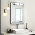COGOOD Large Rectangular Wall Mirror 28"x39" - Angled Beveled Mirror Frame for Vanity, Hallway, Bathroom, Living Room Hangs Horizontal or Vertical