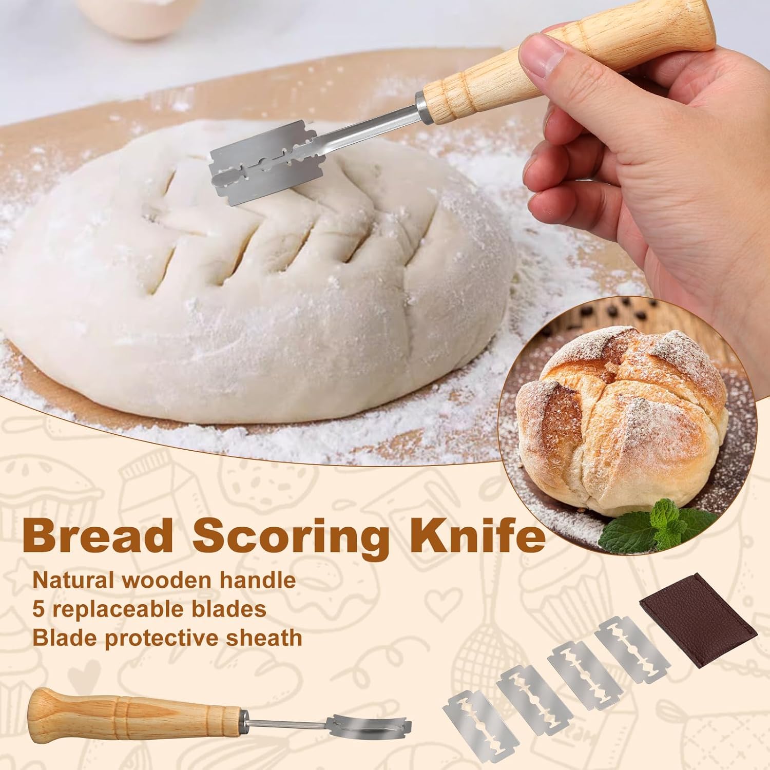 Bread Proofing Baskets Set of 2, 10 Inch Oval Cane Sourdough Rising Basket H586960