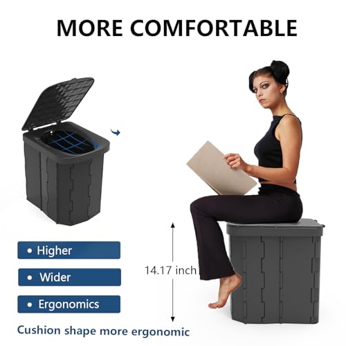 Portable Folding Camping Toilet with Lid for Adults N55353