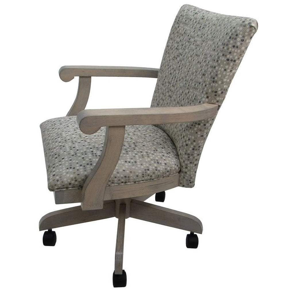 Swivel Wood Dining Chair with Wheels, Gray M638758