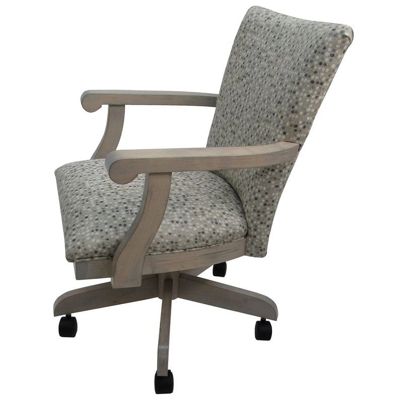 Swivel Wood Dining Chair with Wheels, Gray M638758