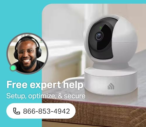 Indoor Pan/Tilt Smart Security Camera, 1080p HD with Night Vision and Motion Detection C1819
