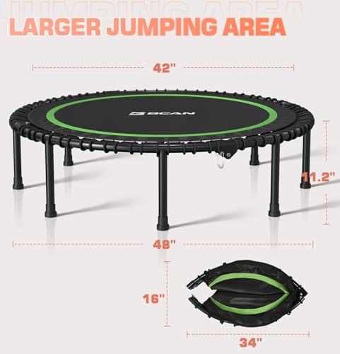 Foldable Mini Trampoline for Adults with Durable Bungees V5441
