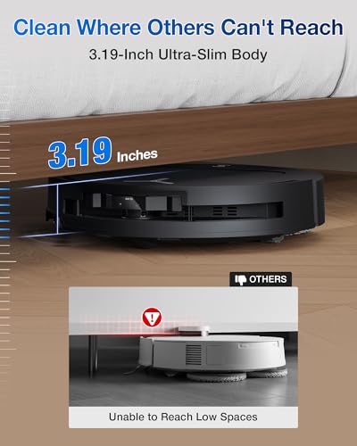 Robot Vacuum and Mop, 18500Pa Suction, Auto-Lift, Self-Emptying X838