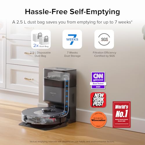 Robot Vacuum with Self-Empty Dock, 5500 Pa Suction, LiDAR Navigation S624100