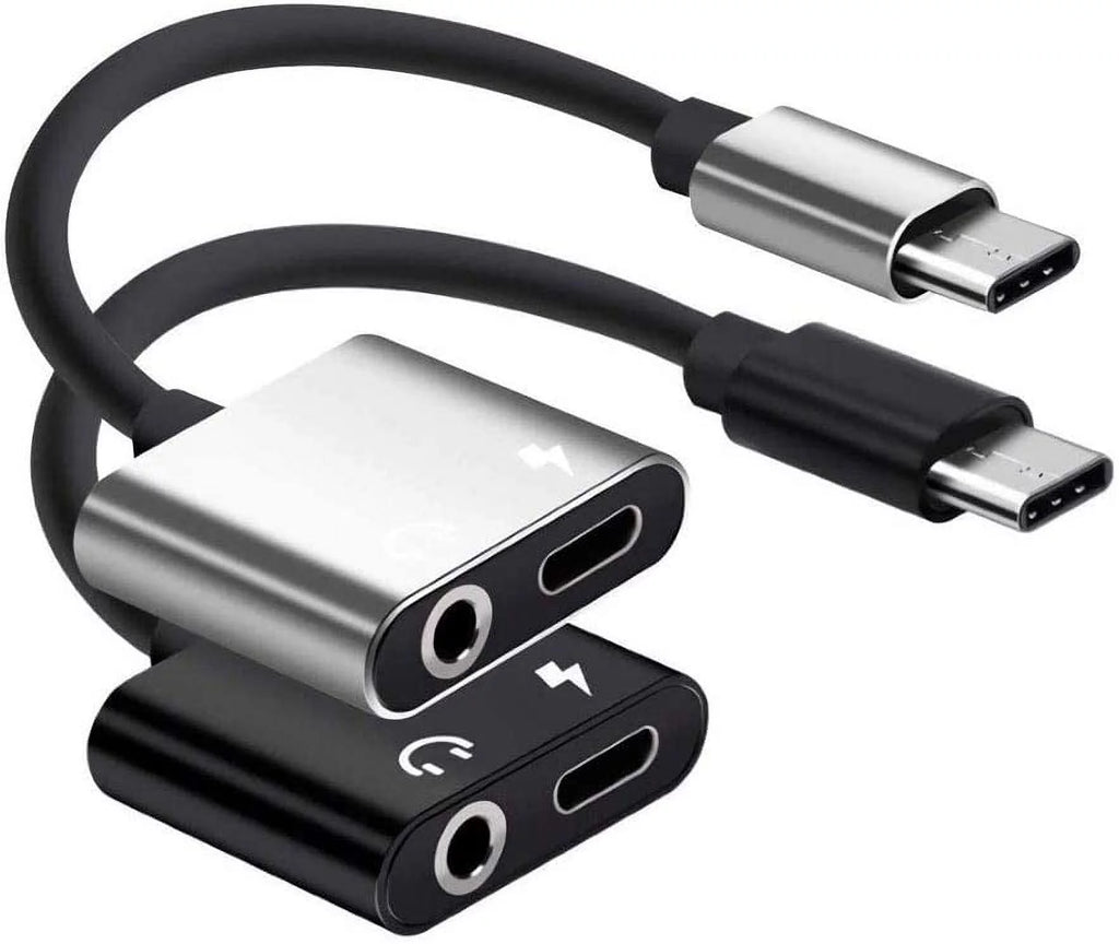 Headphone Adapter Dongle USB C to 3.5mm, 2 in 1 Type C to Audio and Fast Charging Converter New Version Compatible for Pixel 3 3XL 2 2XL, iPad pro 2018, HTC, Essential Phone and More USB C Devices