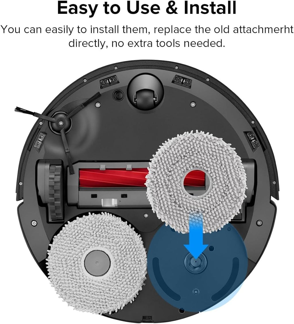 Robot Vacuum and Mop 4 Pack Microfiber Cloths E71206