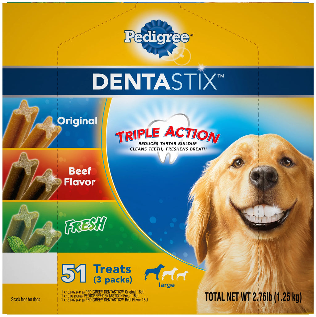 Dental Treat for Dogs, Beef, Chicken & Mint Flavor, 51 Count R1823