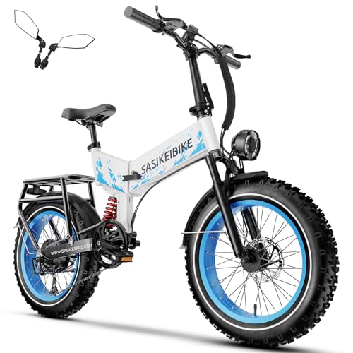 Folding Electric Bike for Adults Full Suspension, 20" Fat Tire D6225