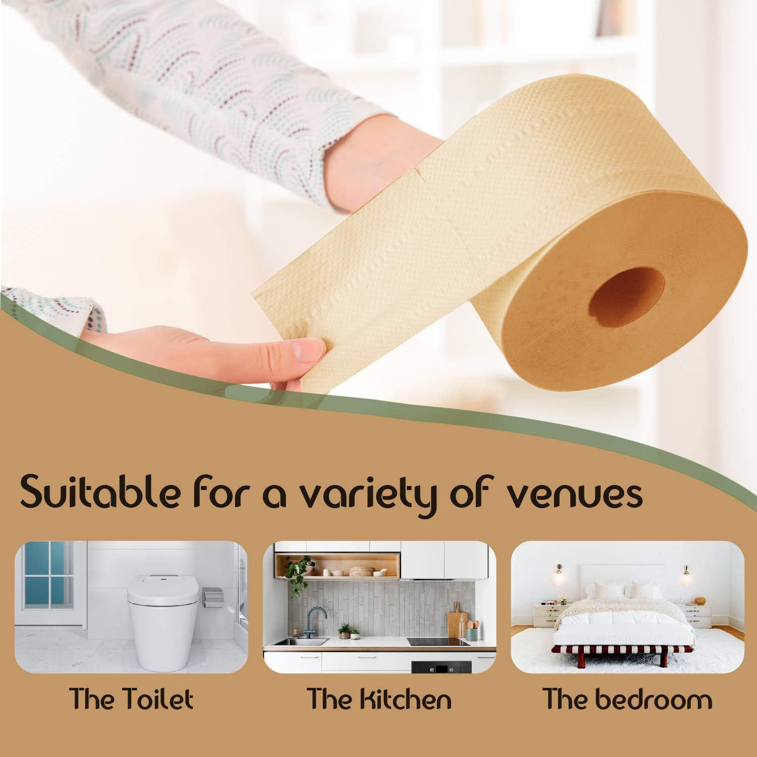 Bamboo Toilet Paper, 40 Mega Rolls, 10000 Sheets H793265