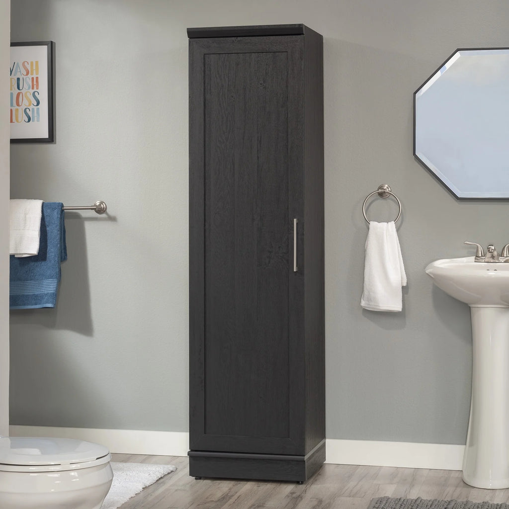 Single Door Pantry in Raven Oak Finish D220072