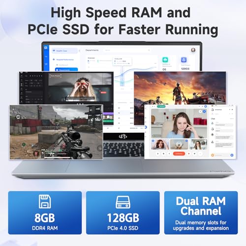 15.6" IPS FHD Laptop, Intel 6 Core i3, 8GB RAM 256GB SSD, Backlit Keyboard, Fingerprint, Win 11 N234426