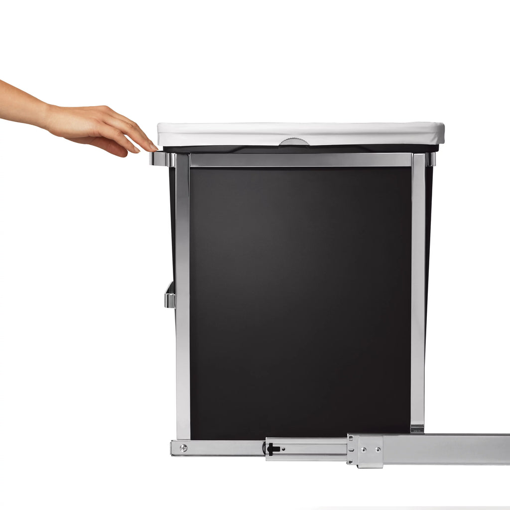 Under Counter Pull-Out Trash Can, 30 Liter / 8 Gallon, Heavy-Duty Steel Frame U374