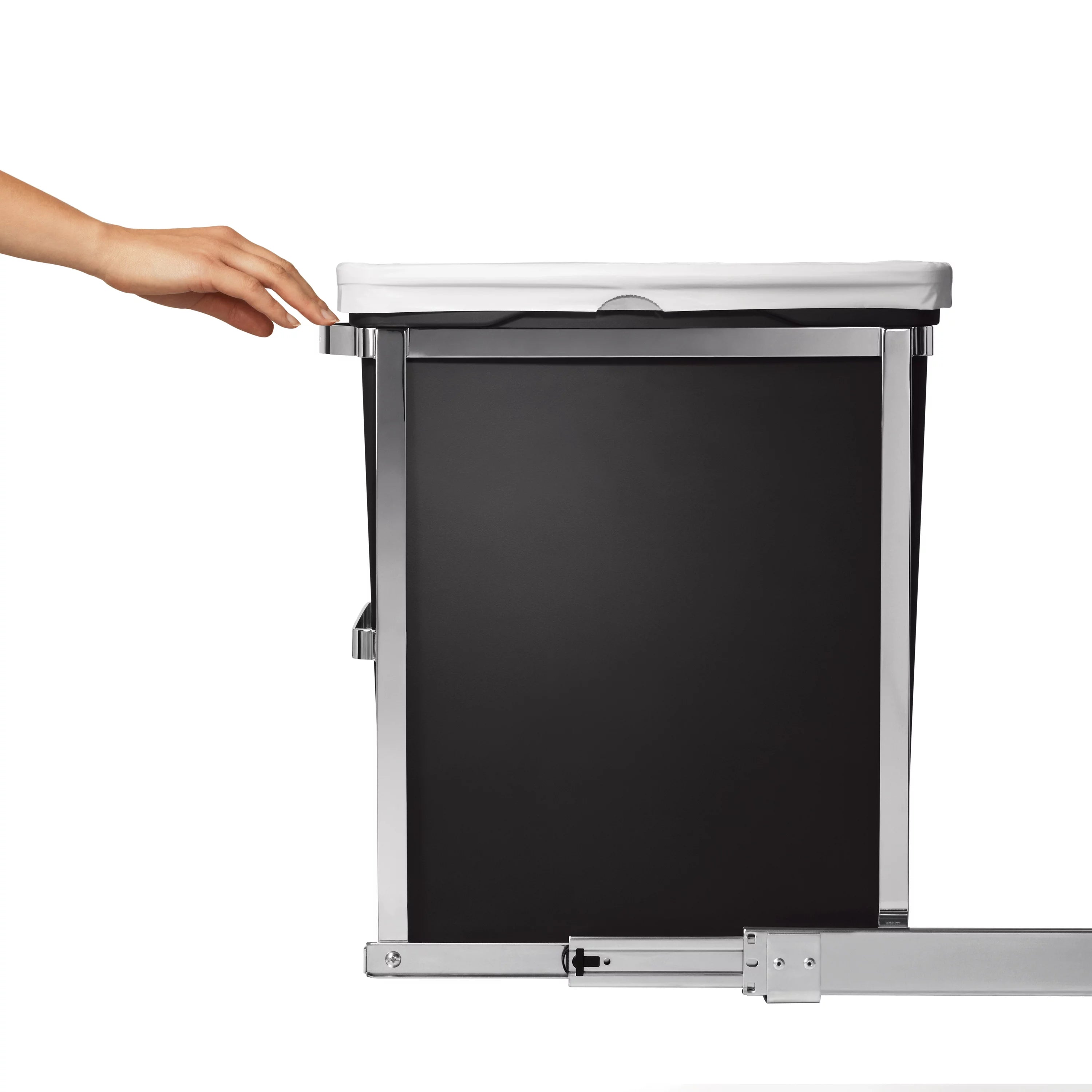 Under Counter Pull-Out Trash Can, 30 Liter / 8 Gallon, Heavy-Duty Steel Frame U374