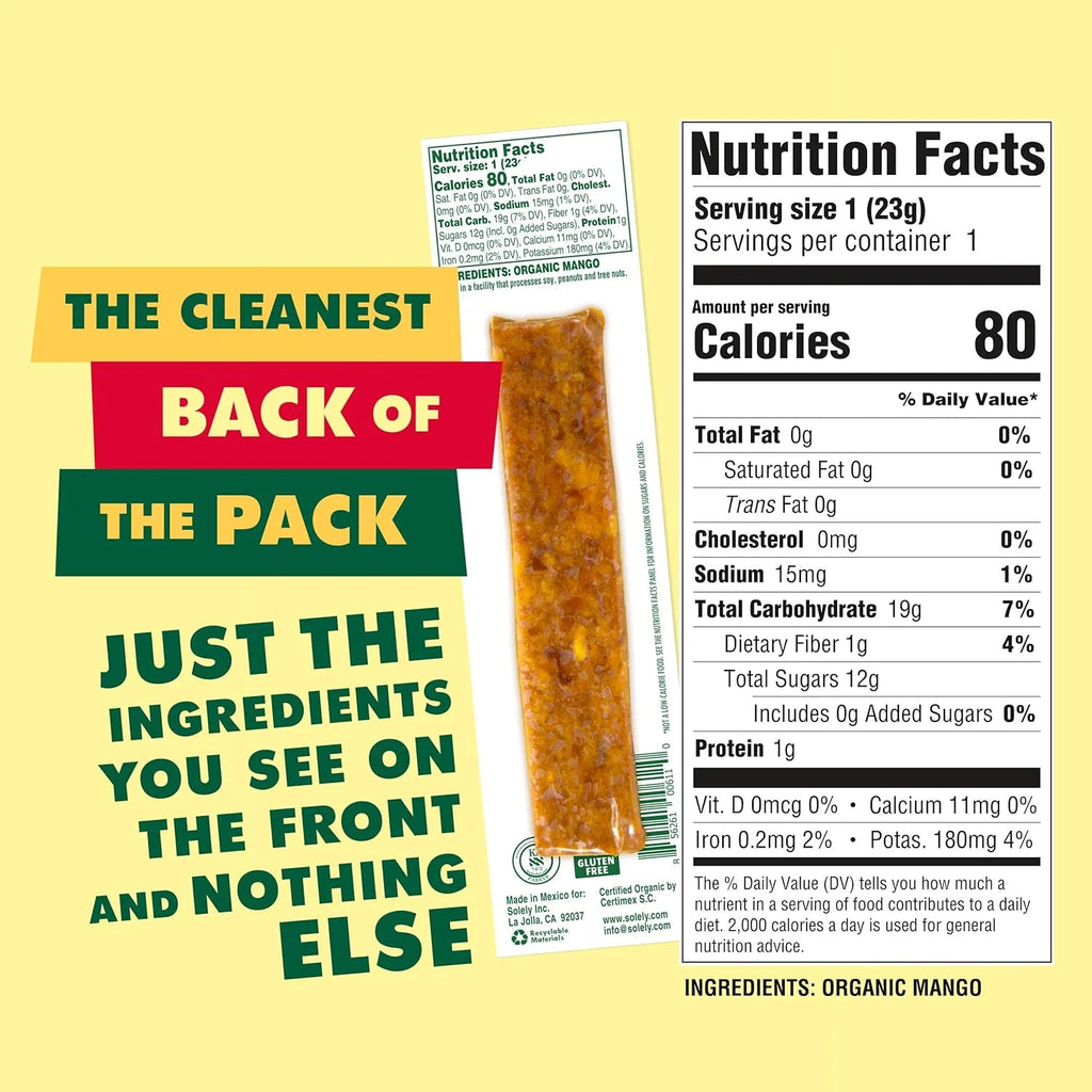 Organic Mango Fruit Jerky Snack, 12-Pack D9536
