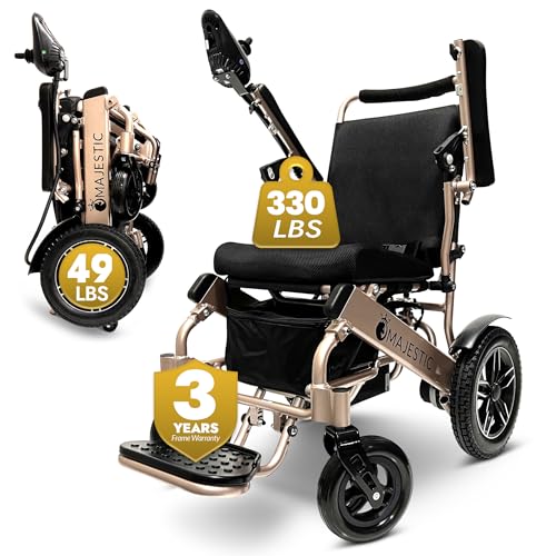 Majestic IQ-8000 Electric Wheelchairs for Adults,Foldable Lightweight Electric Wheelchair,Light Weight Folding Power Chair for Seniors,Portable Motorized Wheelchair,Durable Ultra Light Wheel Chair