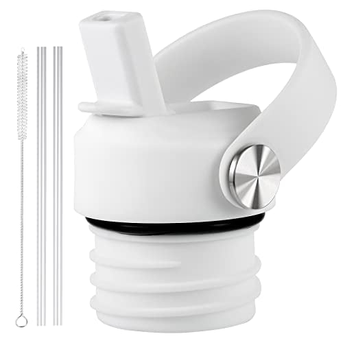 Straw Lid Compatible with Standard Mouth 24 oz 21 oz Hydro Flask, Lids with Straw Fits Hydroflask Water Bottles, Replacement Top, Straws Cap with Flexible Handle