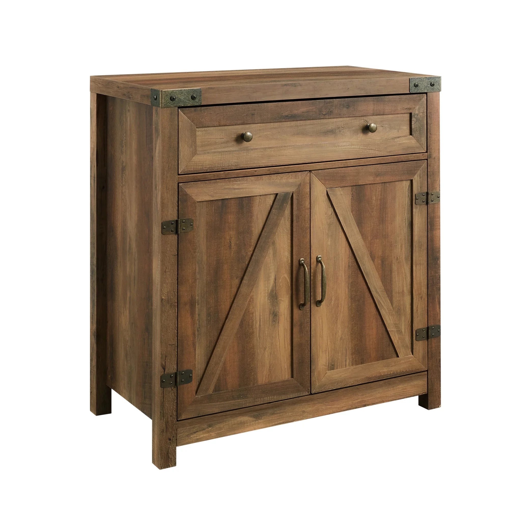 Farmhouse Barn Door Accent Cabinet, Reclaimed Barnwood I4596
