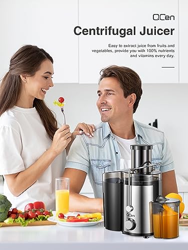 Juicer Machine, 800W Centrifugal Extractor with Wide Mouth Feed Chute, Stainless Steel, BPA-free V753